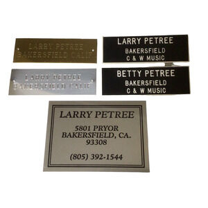 Larry Petree Name Tag Badge Fob Sign Country Western Music Bakersfield Sound